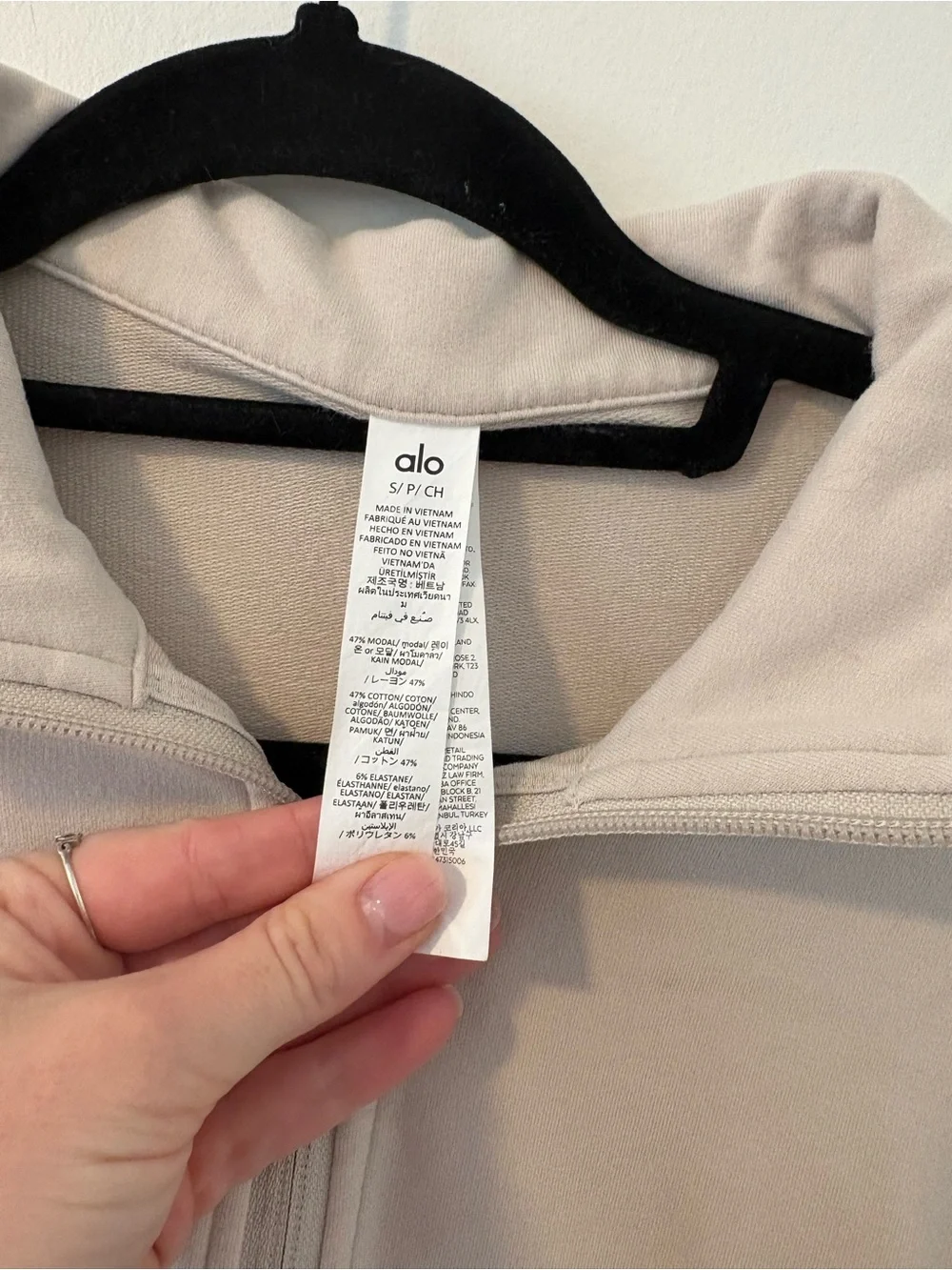 Men’s Alo Double Take Longsleeve 1/4 Zip Small Bone